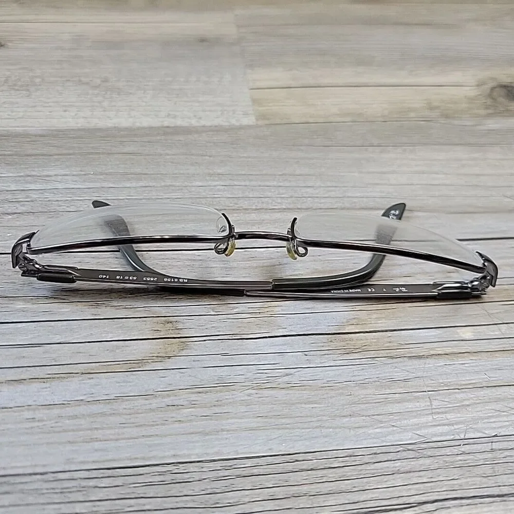 Ray-Ban RB6158 2553 Eyeglasses Frames Only Half Rim Silver 53-18-140  Metal‎